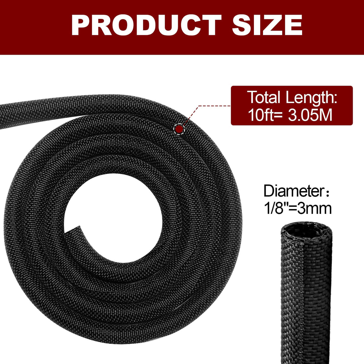 MTJSWXSY 10 ft length provides flexible coverage for complex wiring