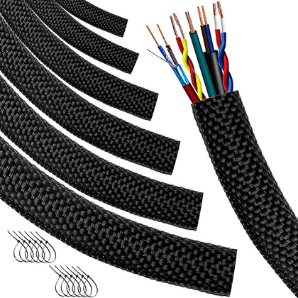 MTJSWXSY front view of braided wire loom showing protective coverage benefit