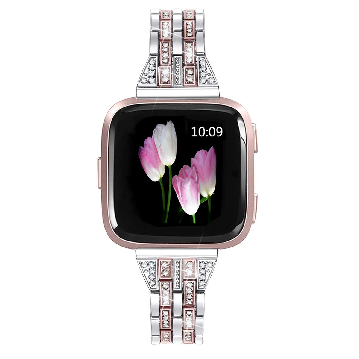 Mtozon bling band for Versa 2 on the wrist adds jewelry-style elegance.