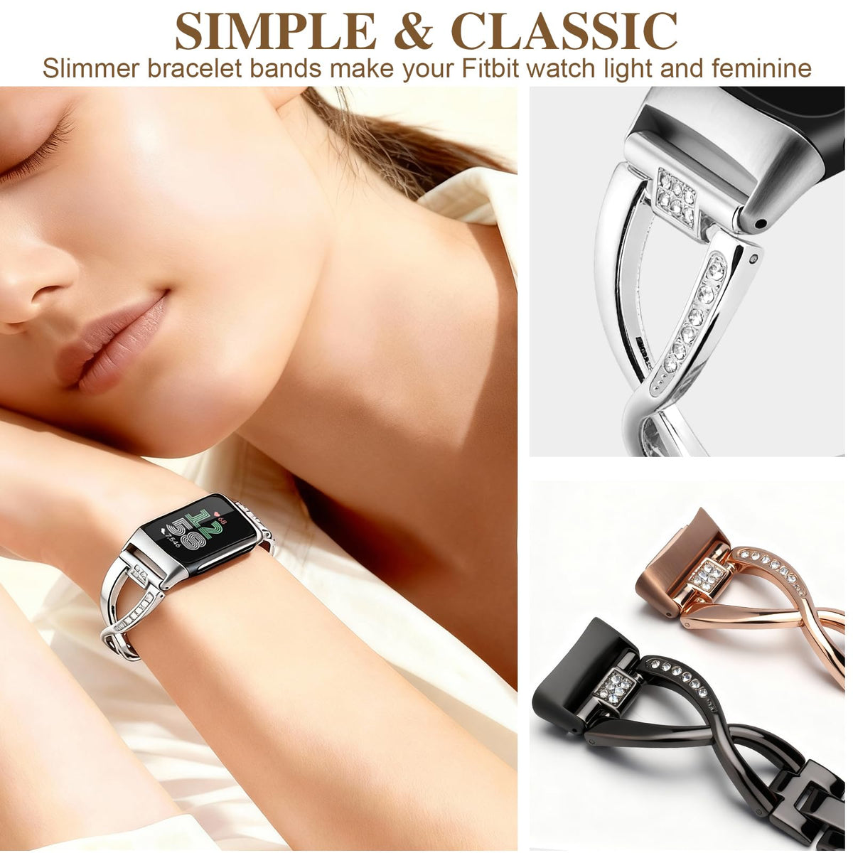 Mtozon Dressy Band adds jewelry like sparkle to Fitbit with durable design