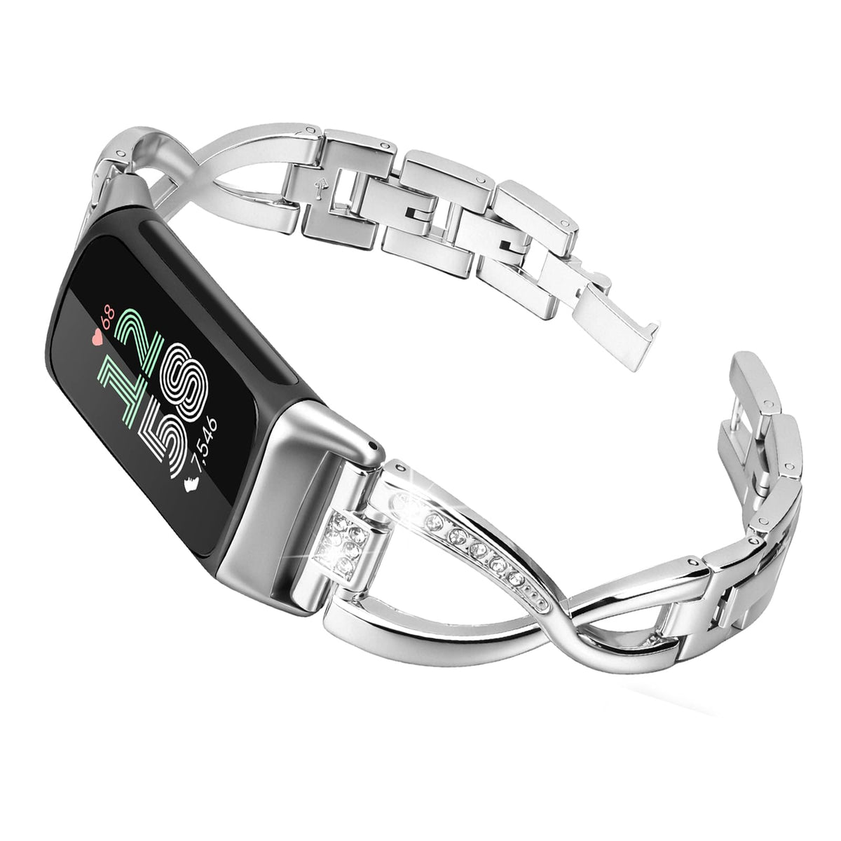 Mtozon Dressy Bling Band on Charge 5 with rhinestones for refined evenings