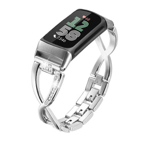 Mtozon Dressy Bling Band on Fitbit Charge 6 with rhinestones for daily elegance