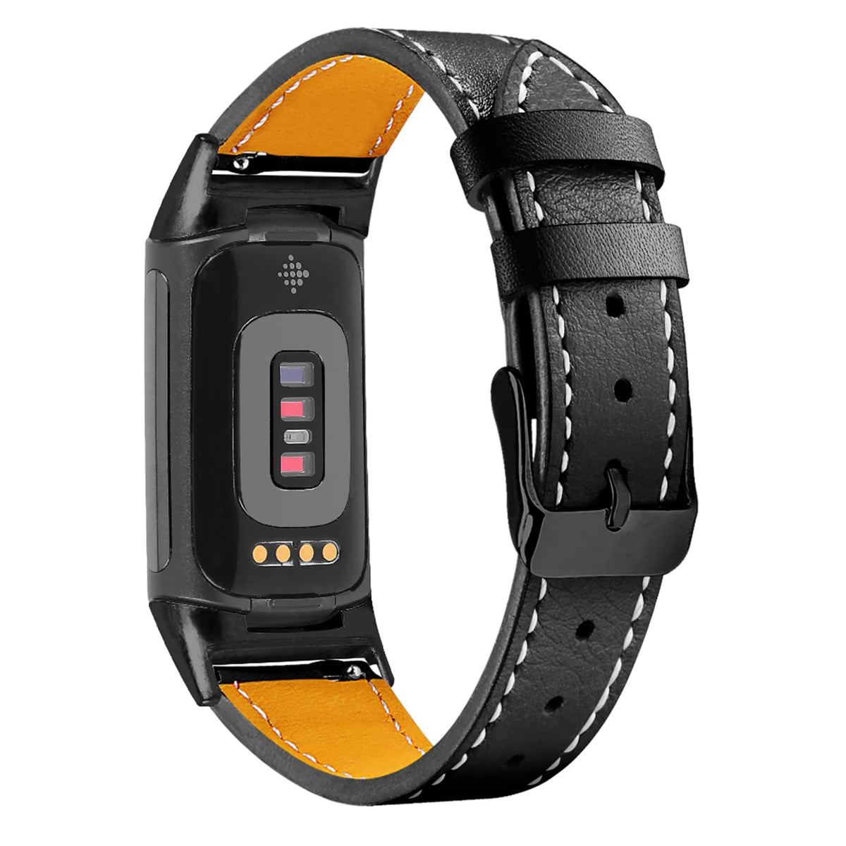 Mtozon leather band for Fitbit Charge 6/5, wide, comfortable all day wear.