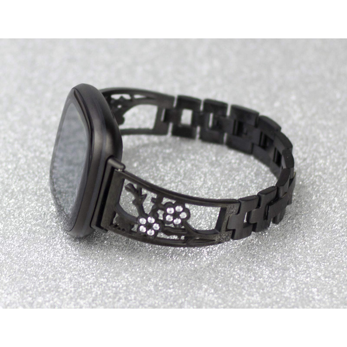Mtozon rhinestones detail on Sense/Versa band, adds jewelry-like sparkle.