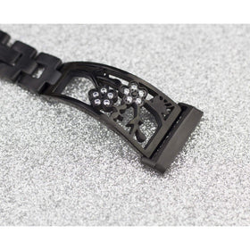 Mtozon bracelet side view on Versa 3, slim profile fits comfortably.