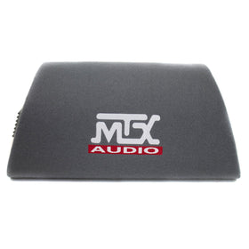 MTX Audio RT8PT dimensions label outlines compact footprint for small spaces.