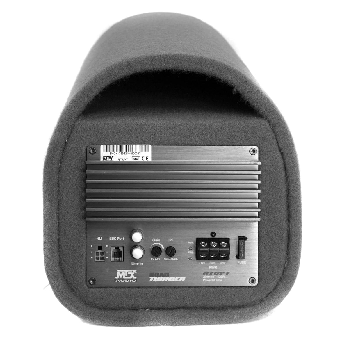 MTX Audio RT8PT external bass control image suggests on-the-go tuning.