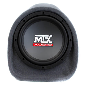 MTX Audio RT8PT mounting straps show secure, easy installation.