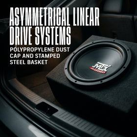 MTX Audio TN12-04 ALDS detail showing asymmetric drive components.
