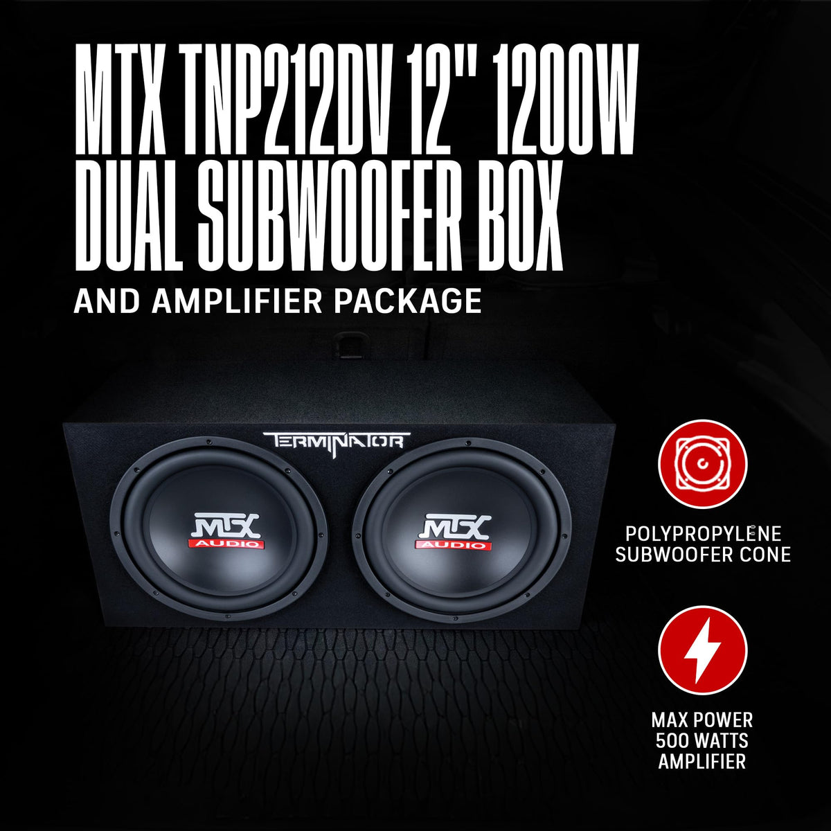 MTX TNP212DV left side view showcases slim footprint for versatile mounting