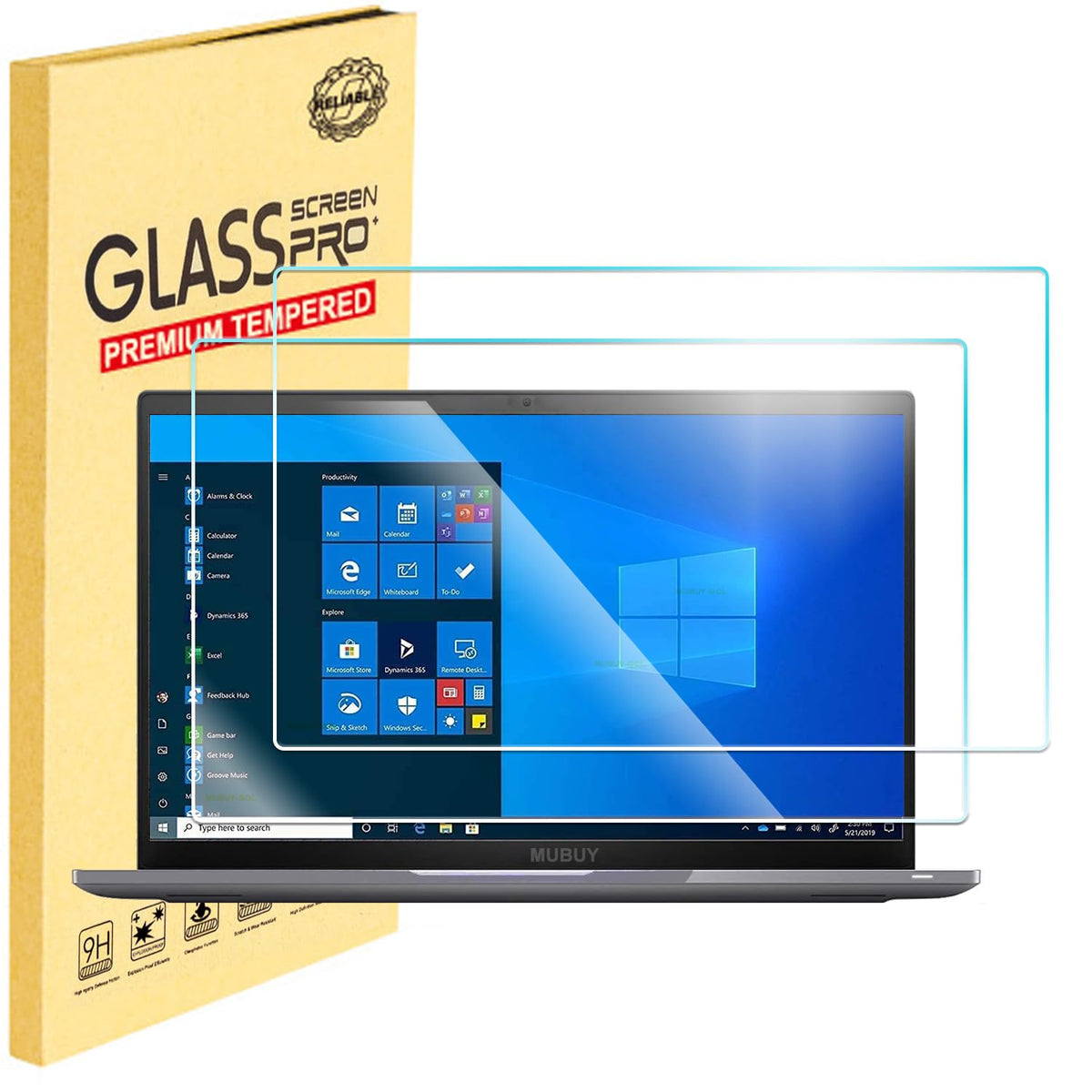 MUBUY-GOL 2-pack 15.6-inch screen protector guards against fingerprints.