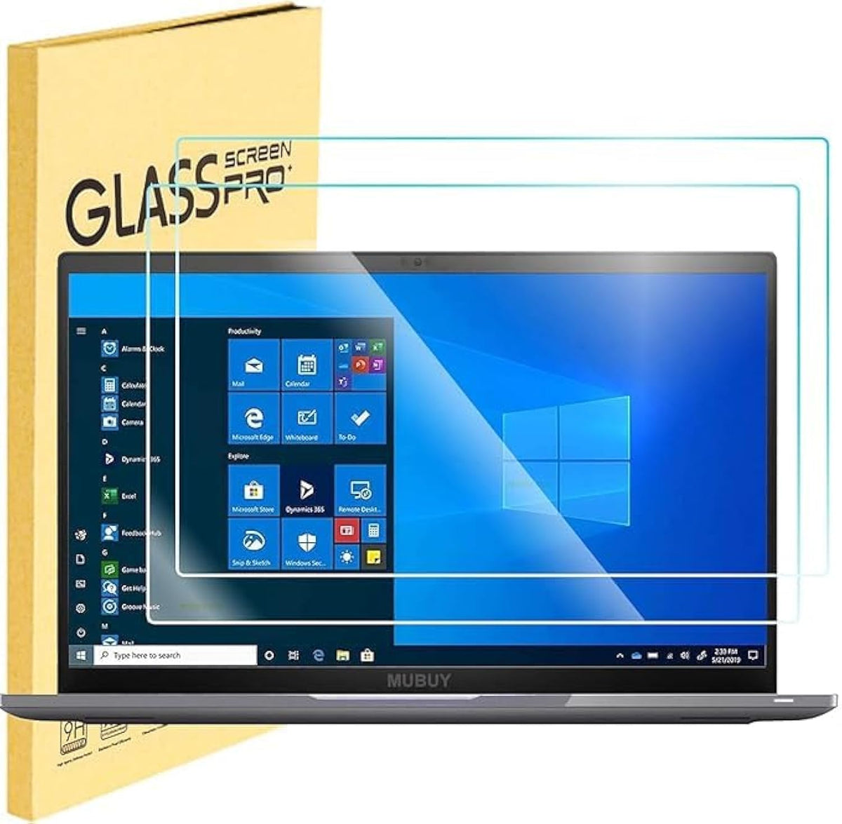 MUBUY-GOL 2-pack 17.3-inch laptop screen protector front view with clear protection for your display