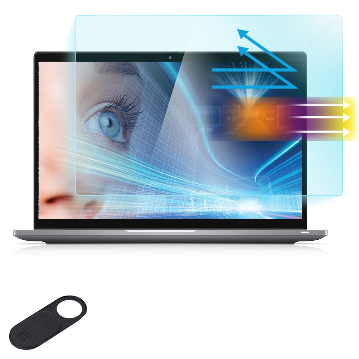 MUBUY-GOL anti-blue light screen protector front view on Dell Latitude