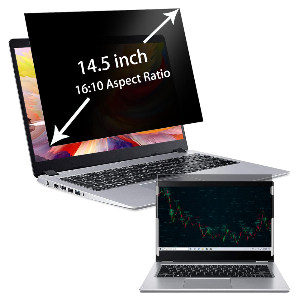 MUBUY-GOL front view of 14.5 inch privacy filter showing clean fitted edges and compact packaging for easy protection