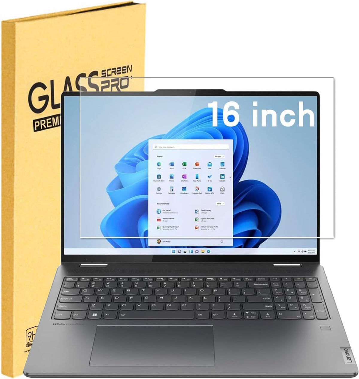 MUBUY-GOL Lenovo ideapad 5/16 screen protector with 9H hardness and anti-fingerprint coating