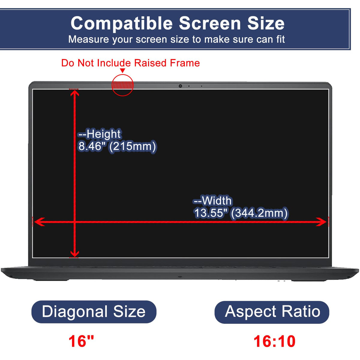 MUBUY-GOL Yoga 7i 16 screen protector showing anti-fingerprint finish