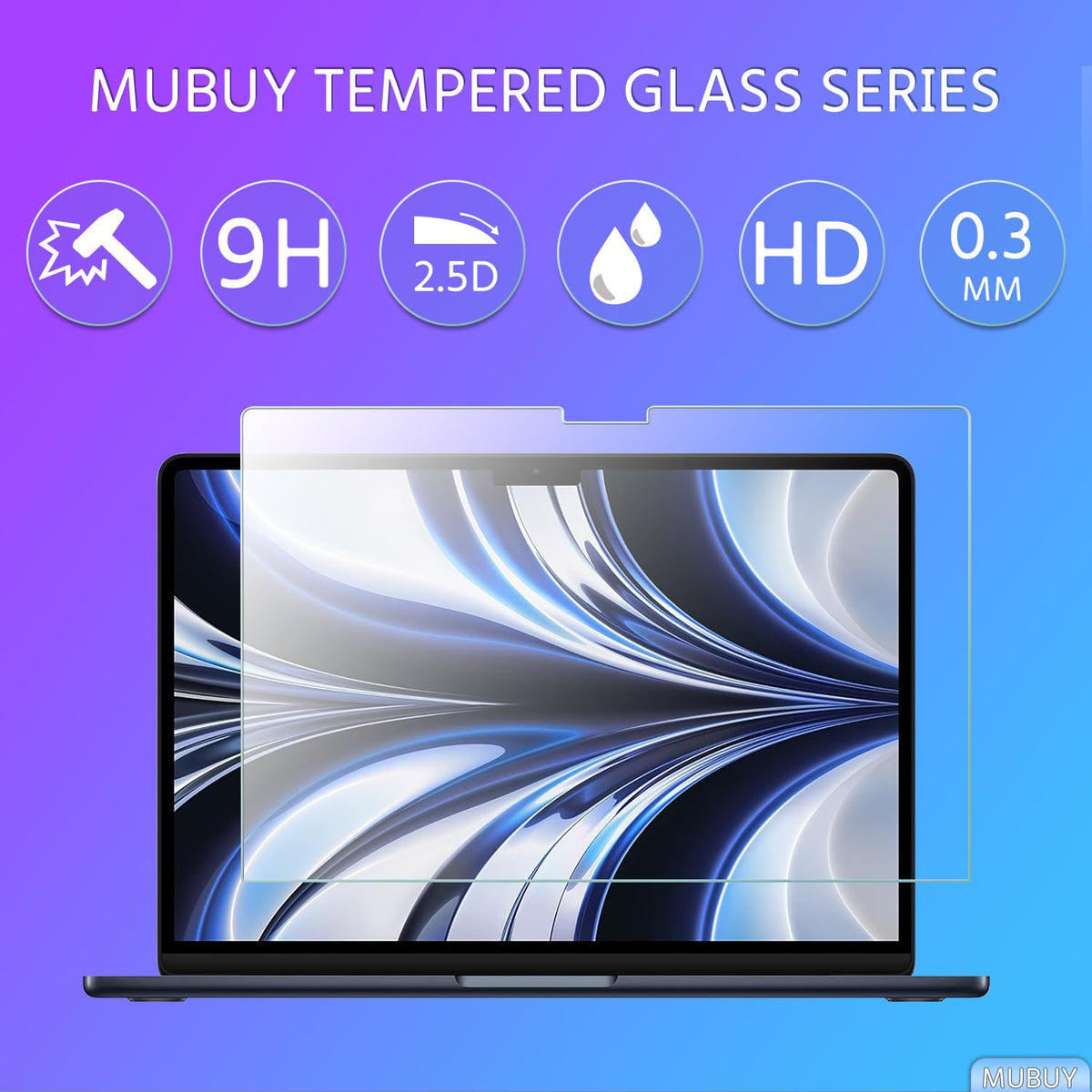 MUBUY-GOL anti-fingerprint coating reduces smudges for a cleaner screen.