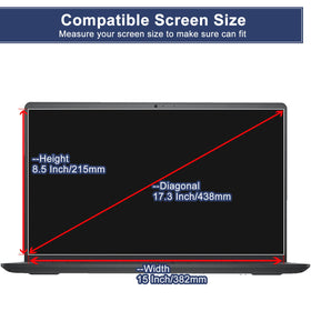 MUBUY-GOL scratch-resistant glass shields 17.3" HP screens, defending against everyday scratches.