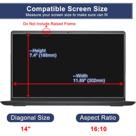 MUBUY-GOL 14 inch protector edge close up shows smooth 2.5D rounded edge