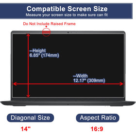 MUBUY-GOL tempered glass 14-inch with 9H hardness for durable protection