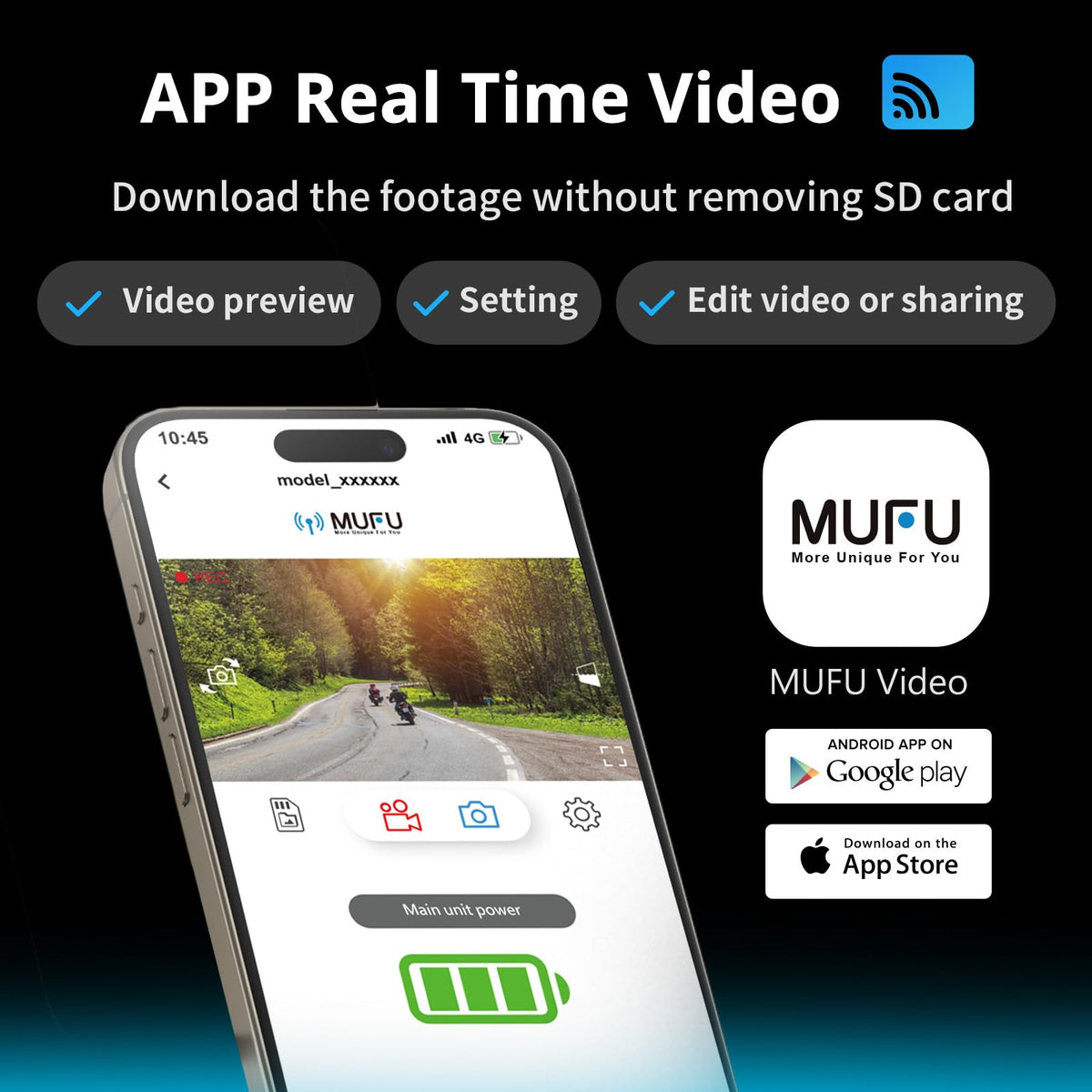MUFU V40T LED indicators show status at a glance
