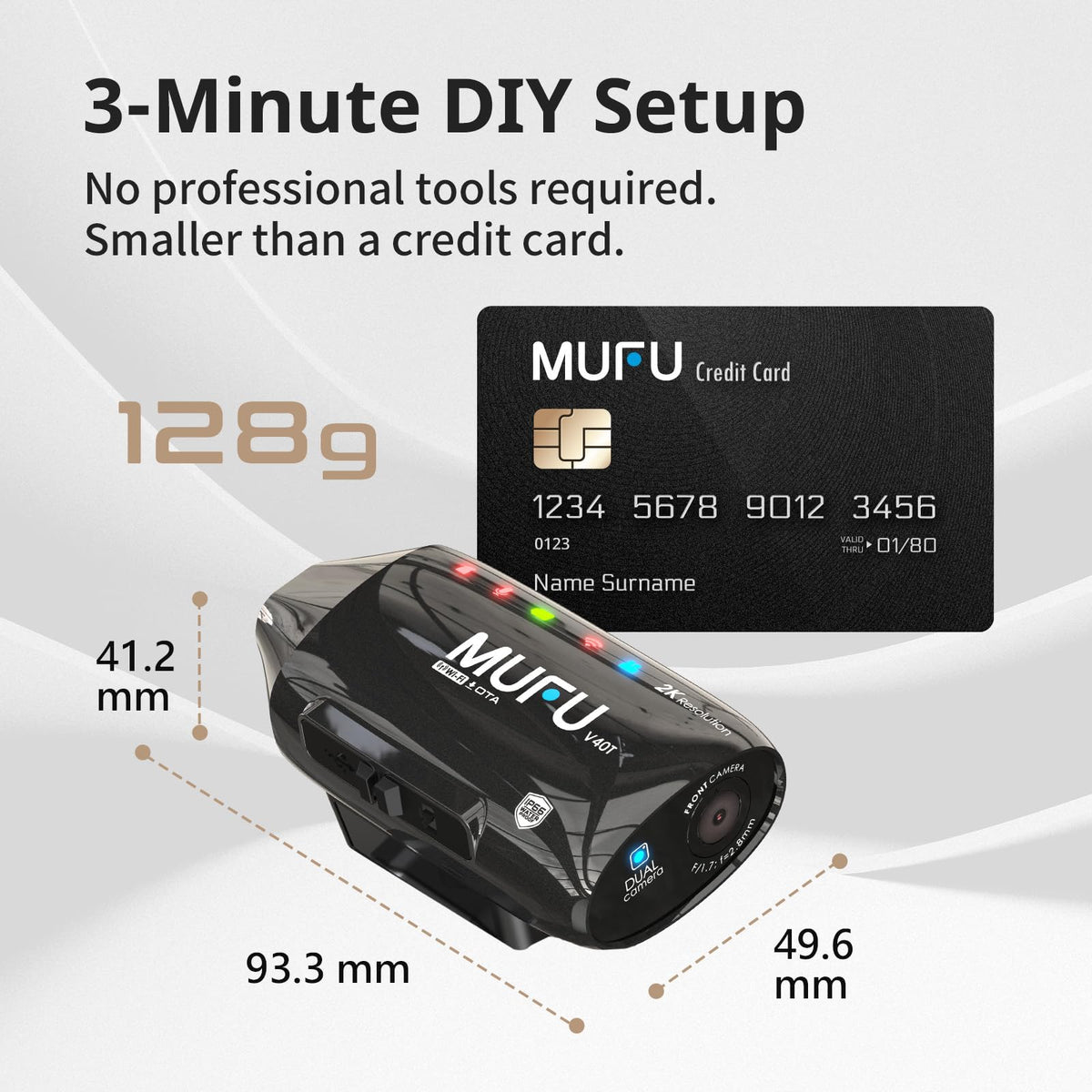 MUFU V40T rear 2K camera behind you on the ride