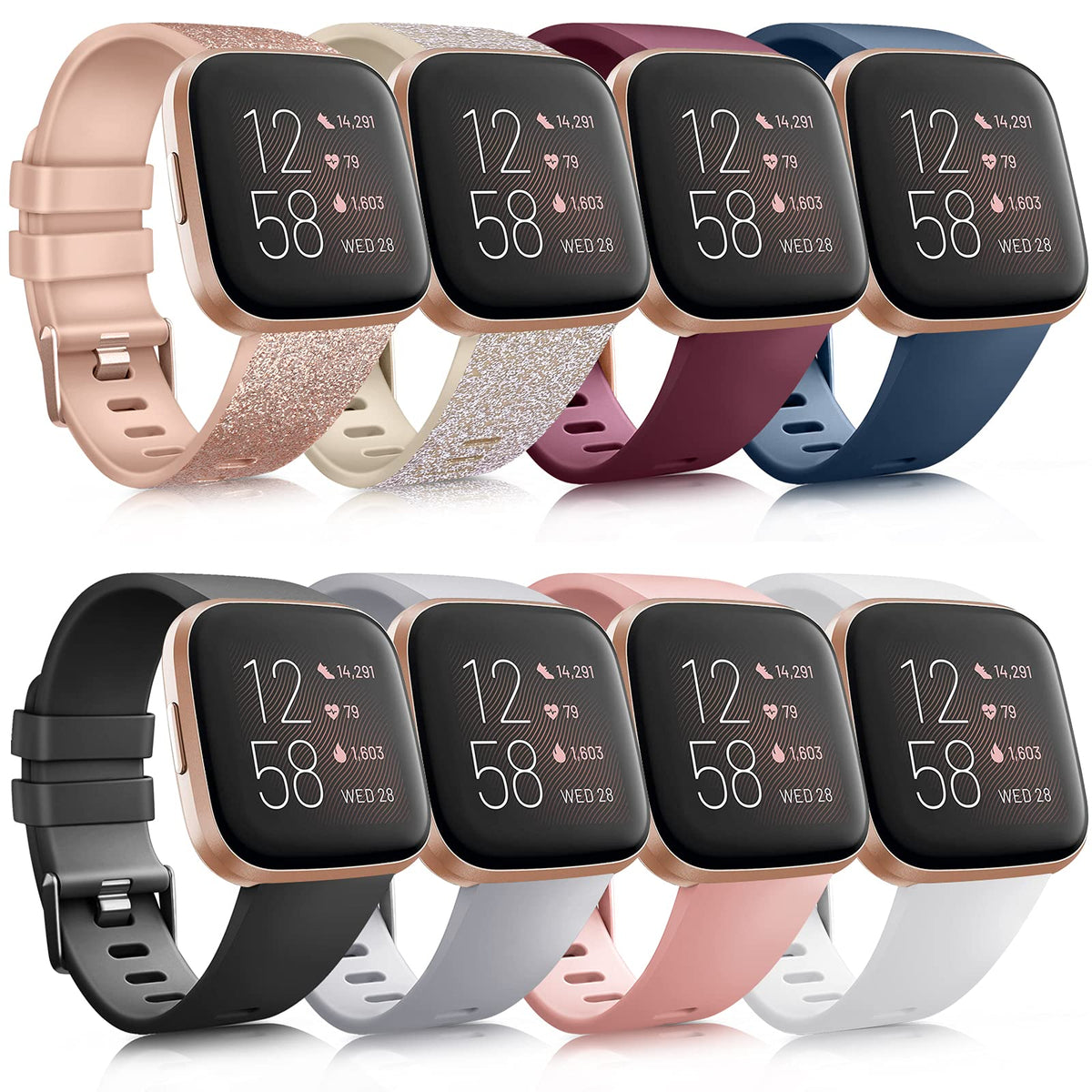 Mugust Versa 2 rose gold band for stylish daily comfort