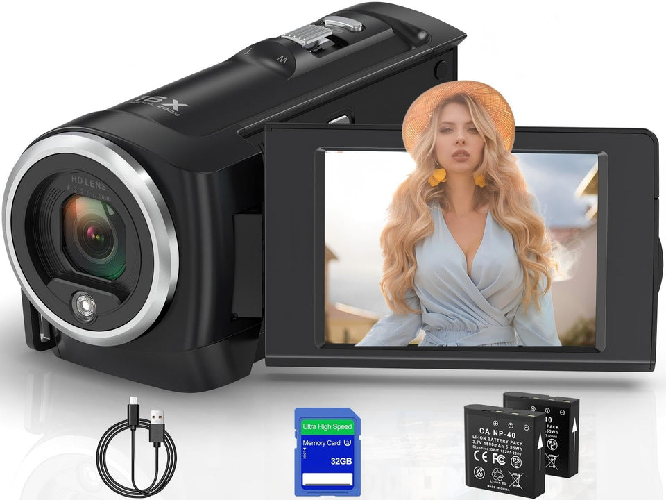 Muitune camcorder front view showing lens and body for clear framing