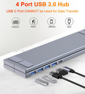 Mukiya closeup of four USB‑A 3.0 ports illustrating fast 5Gbps connectivity for peripherals