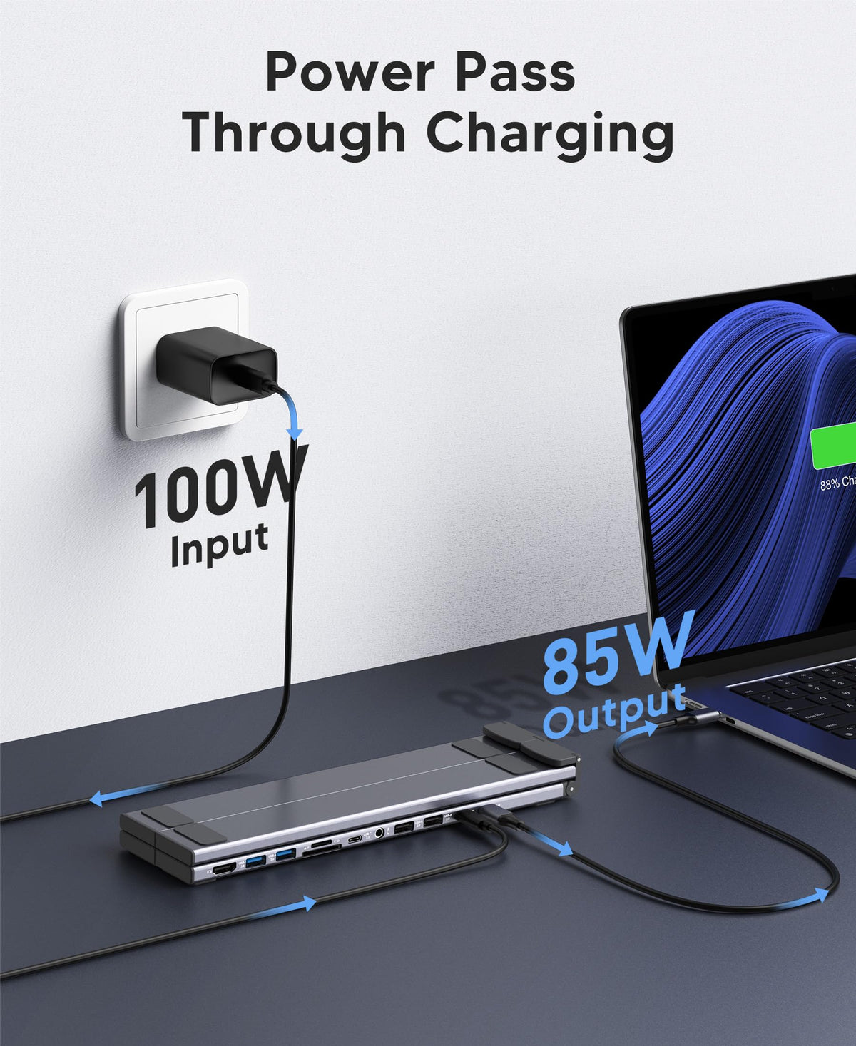 Mukiya USB-C data port up to 5 Gbps for quick transfers