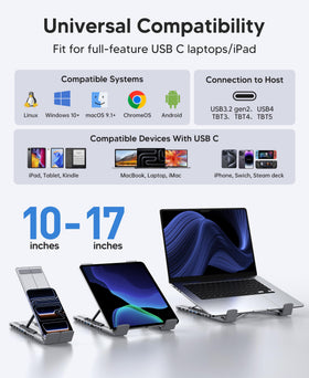 Mukiya aluminum docking station is lightweight and durable for travel