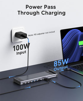 Mukiya USB-C Dock with 2 USB 3.0 ports for fast data transfer