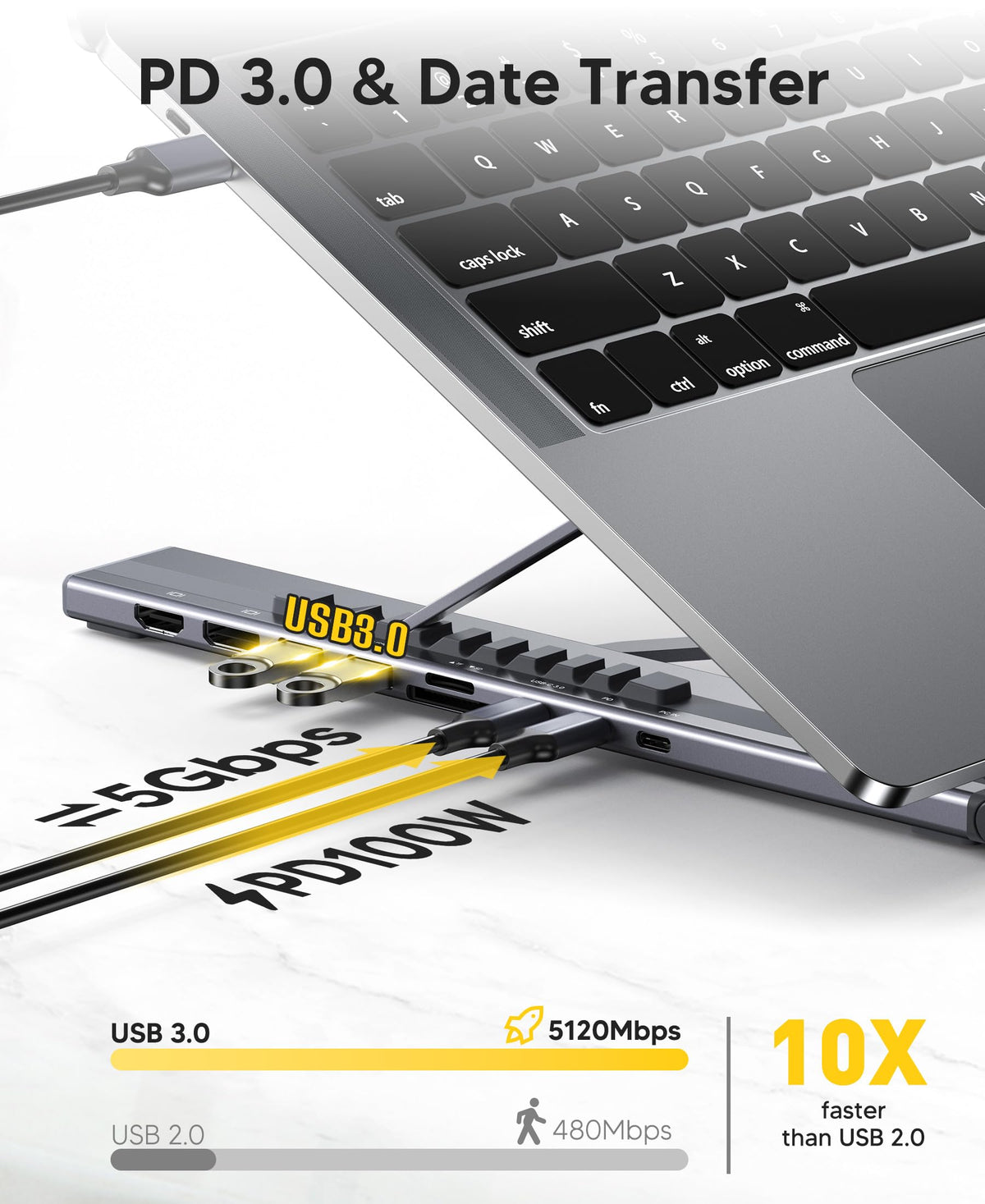 Premium aluminum alloy body emphasizes durable laptop support.
