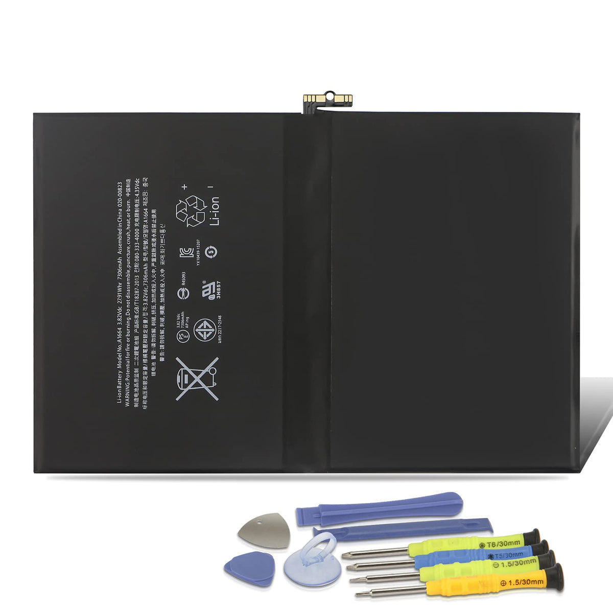 MULS A1664 battery for iPad Pro 9.7 with backside label, reliable replacement option