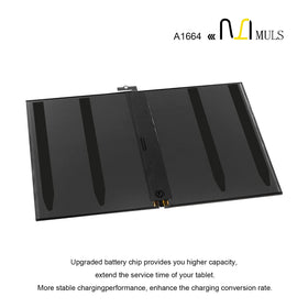 MULS A1664 battery undergoing capacity test setup for iPad Pro 9.7