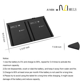 MULS iPad battery replacement for A1474/A1475 restores power and longevity