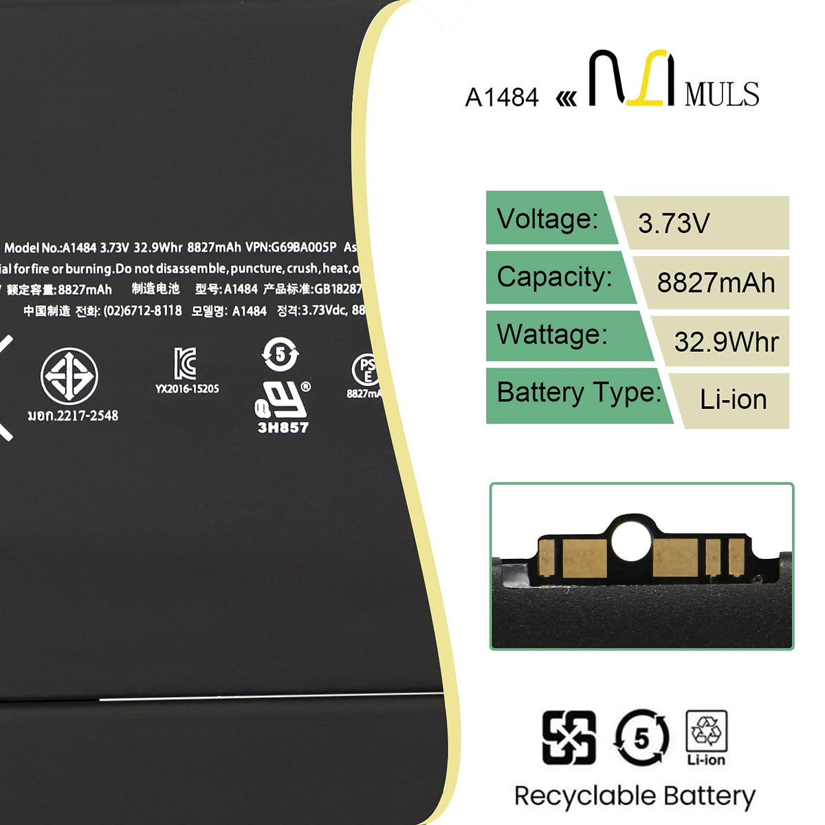 MULS iPad battery replacement for A1823 delivers stable performance and longer usage