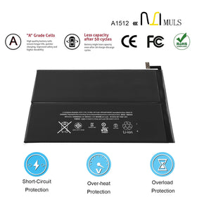 MULS A1512 battery installed in iPad mini 2/3 for extended use