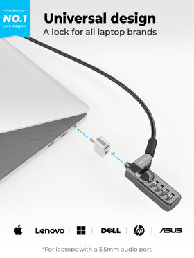 Multplx anchor adapter detail in 3.5mm port showing secure attachment