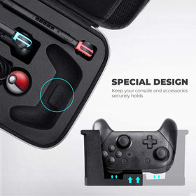 Mumba mesh pocket filled with cables and HDMI offering tidy storage