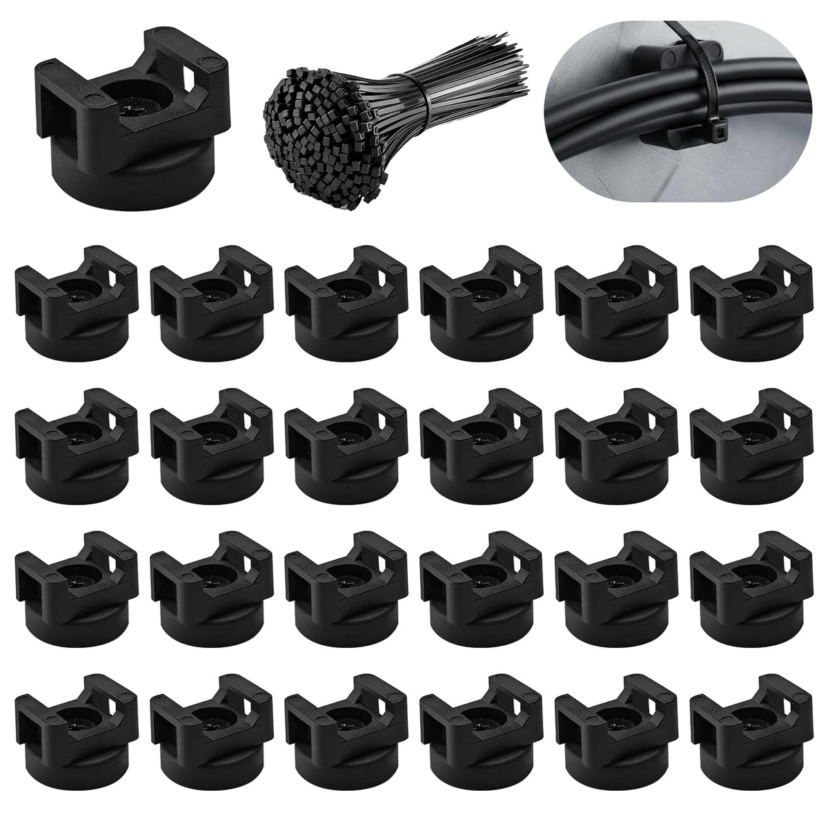 Mumbleplum 24pcs magnetic base mount on metal surface for fast cable organization
