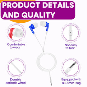 MUMSTHT durable wired earphones with 3.5mm jack for broad compatibility.