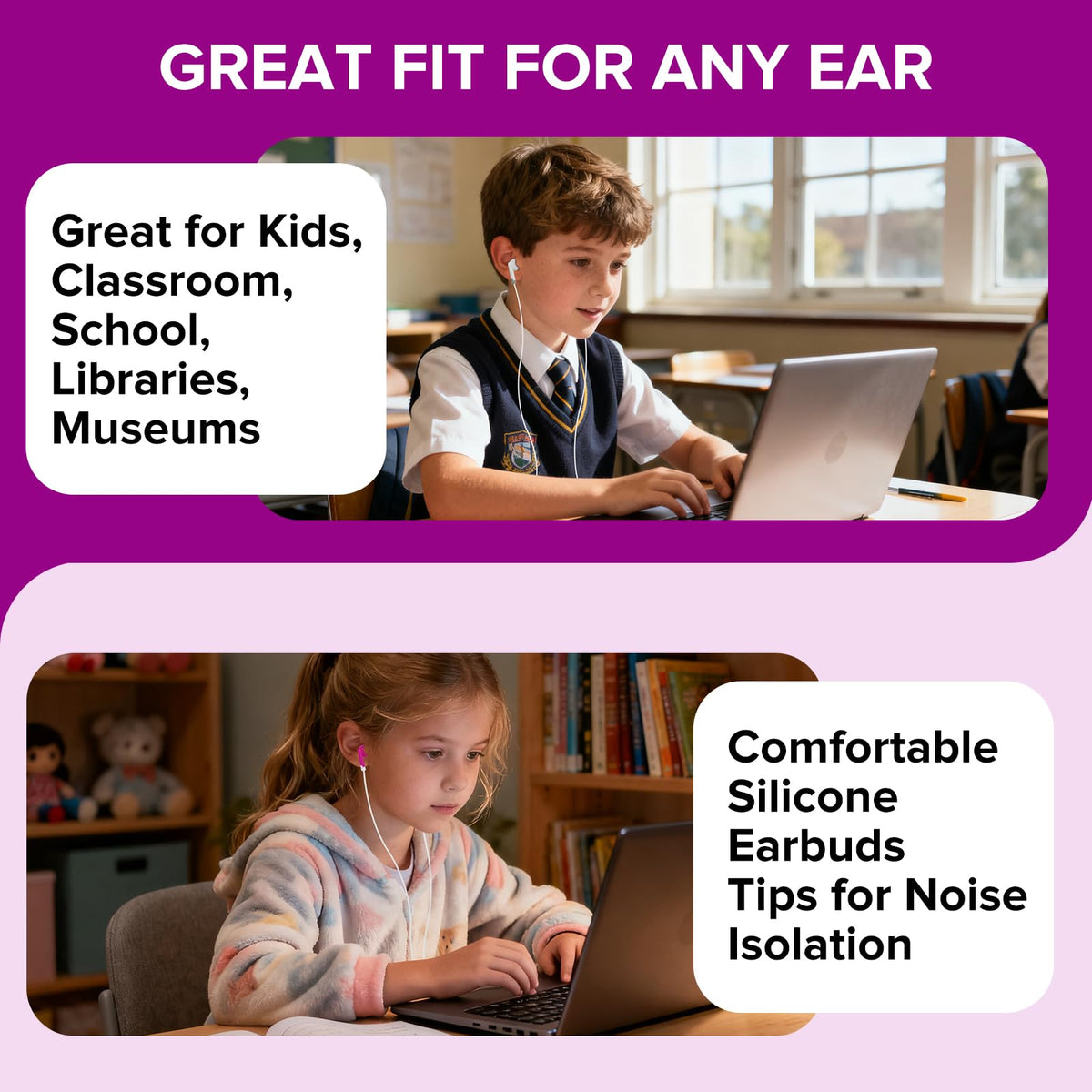 MUMSTHT no-mic classroom design for distraction-free use in shared spaces.