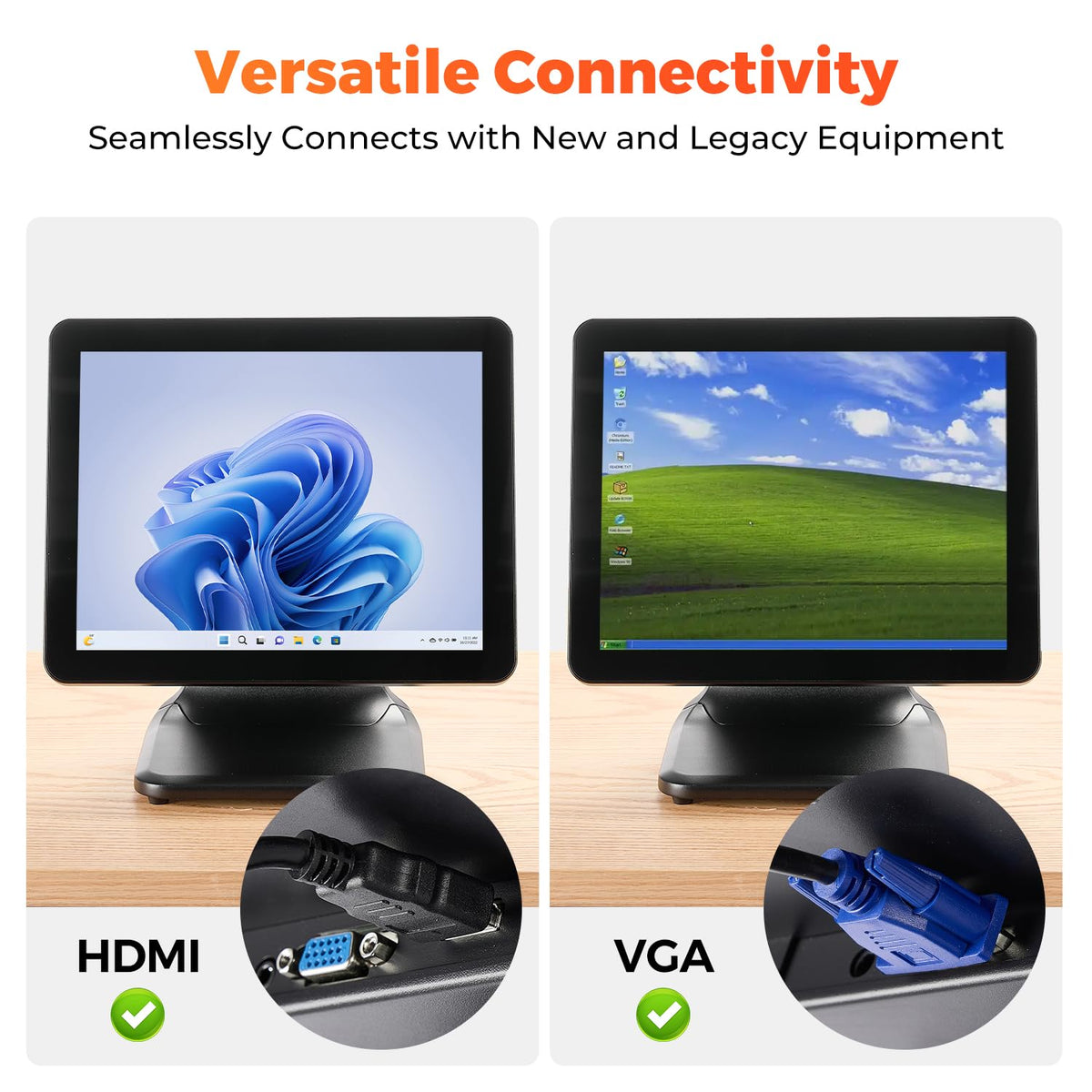 MUNBYN POS monitor compatibility with Windows operating systems.