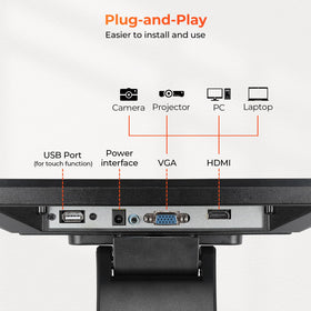 MUNBYN POS monitor easy-clean surface resists dust and is simple to wipe.