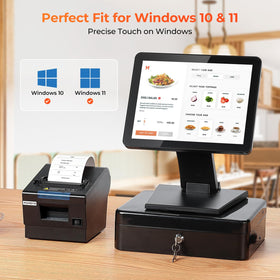 MUNBYN POS monitor foldable stand demonstrates adjustable viewing angles for versatile setups.