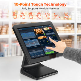 MUNBYN POS monitor touch panel in action for precise taps.