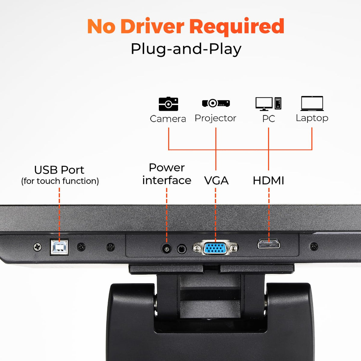 MUNBYN POS monitor suitable for retail, restaurant, and bar environments.