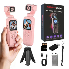 MUOXUEQN 4K handheld camcorder with LCD display for on-the-go vlogging.