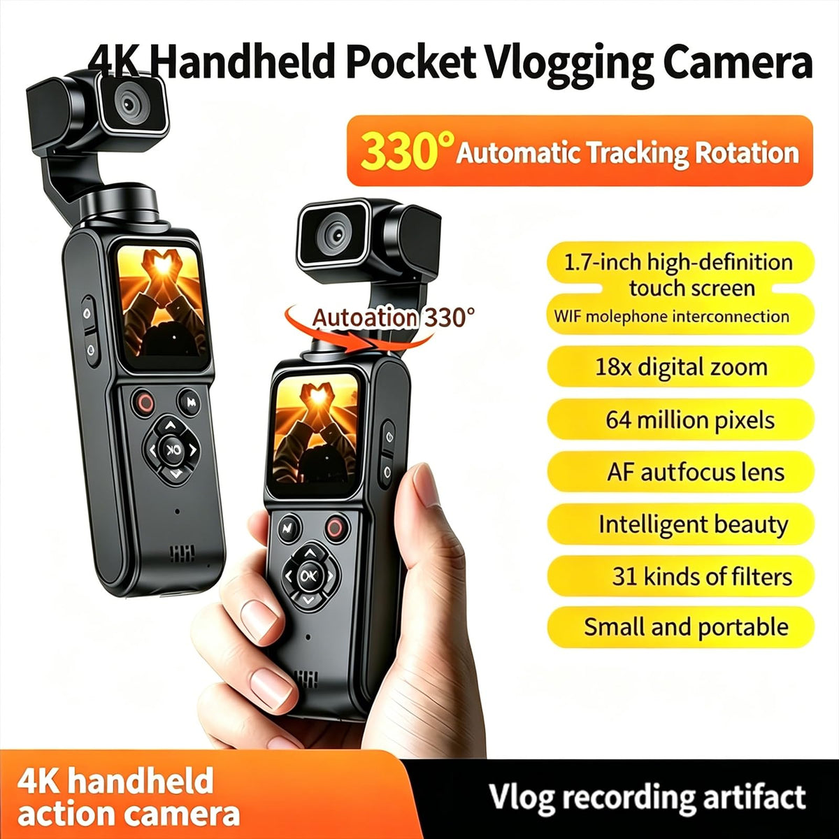 MUOXUEQN compact pocket camera design for travel and daily carry.